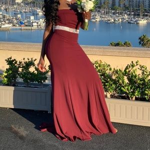 Burgundy bridesmaid, prom, special occasion dress